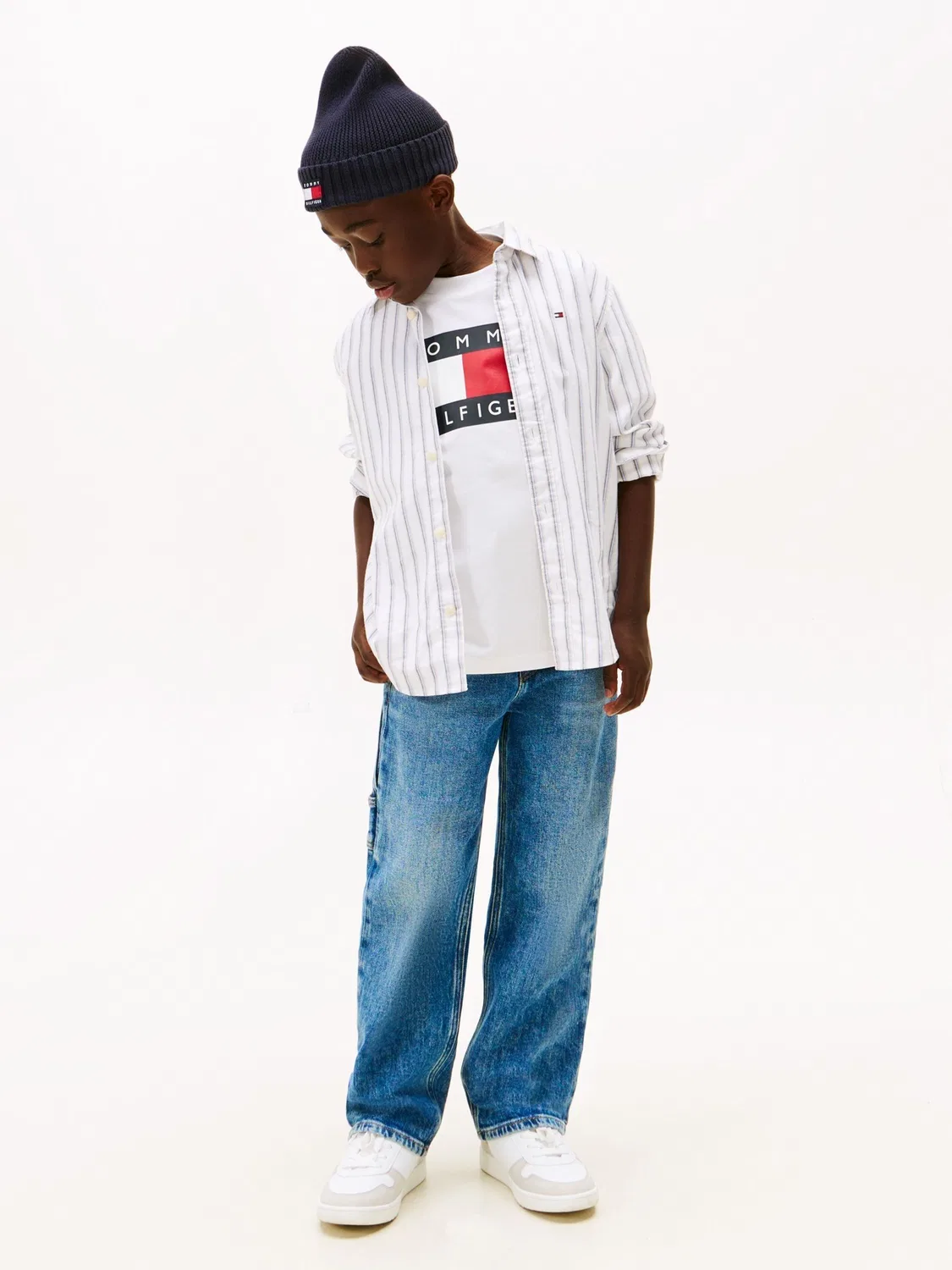 Рубашка Оксфорд в полоску Tommy Hilfiger, белый — фото 3