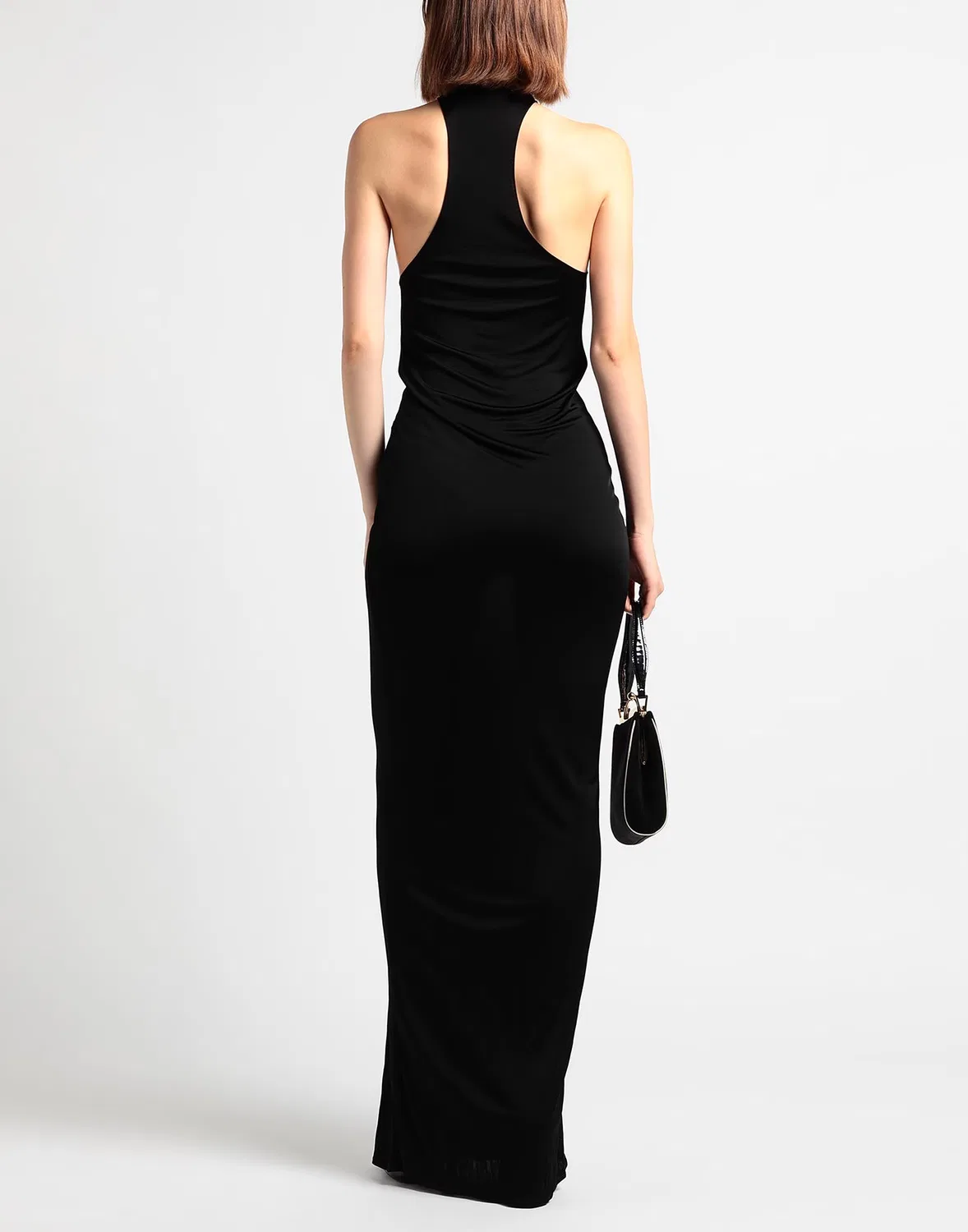 Женское платье-бодикон из вискозы Saint Laurent, черный — фото 3