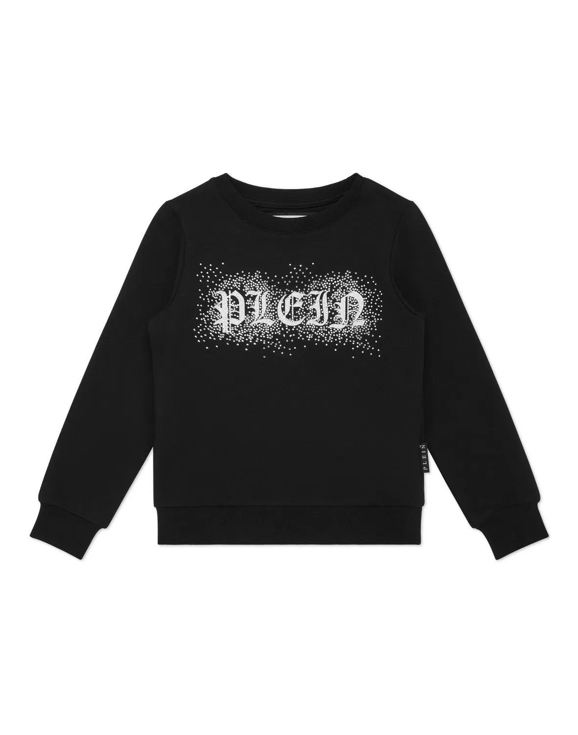 Детский свитшот с длинным рукавом и круглым вырезом с декором стразами Gothic Plein PHILIPP PLEIN, черный