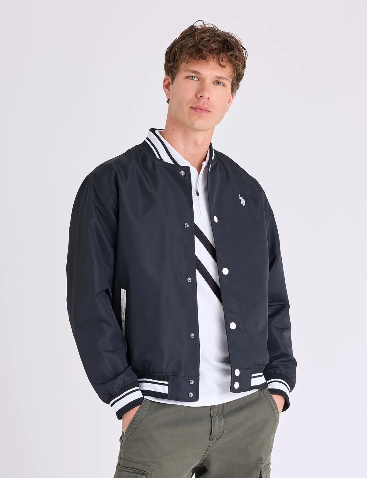 Мужская куртка U.S. Polo Assn. Baseball, черный — фото 4