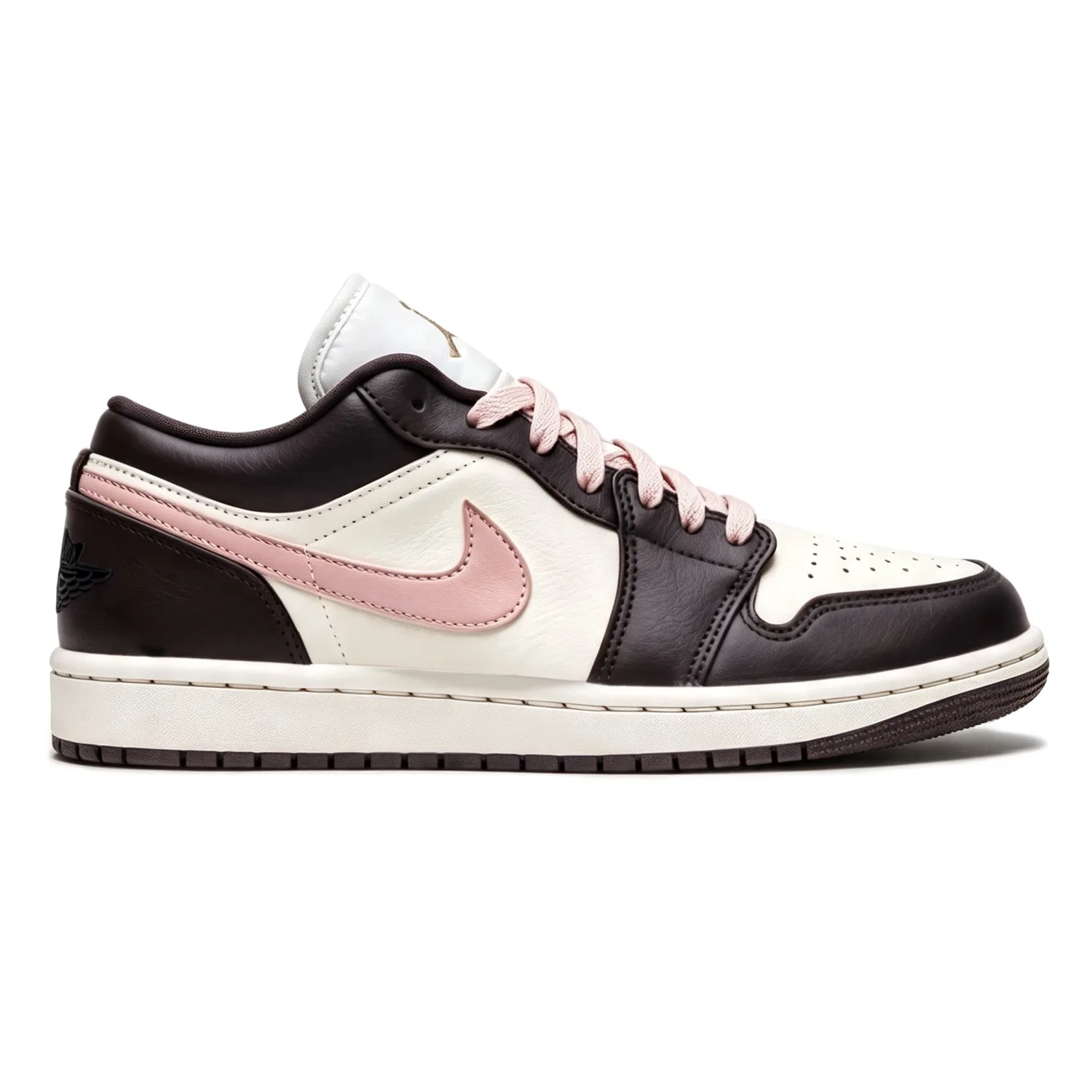 Кеды винтажные баскетбольные для девочек с цветовым блоком Dark Brown/Beige/Pink Jordan, Dark Brown — фото 4