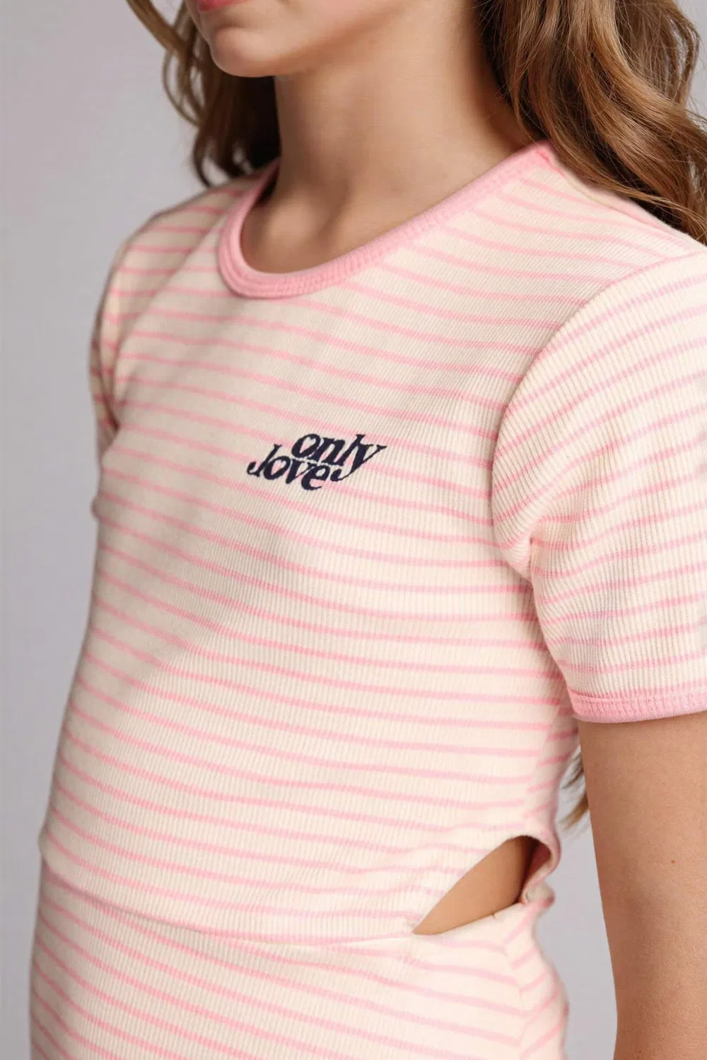 Платье с принтом полоска модель Striped cotton Defacto, розовый — фото 4