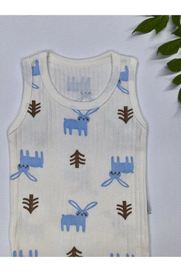 Детское боди-комбинезон для девочек с принтом 3-Pack 100% organic cotton rabbit patterned sleeveless snap fastener baby bodysuit undershirt Lifa Kids, Tavşandsn — фото 4