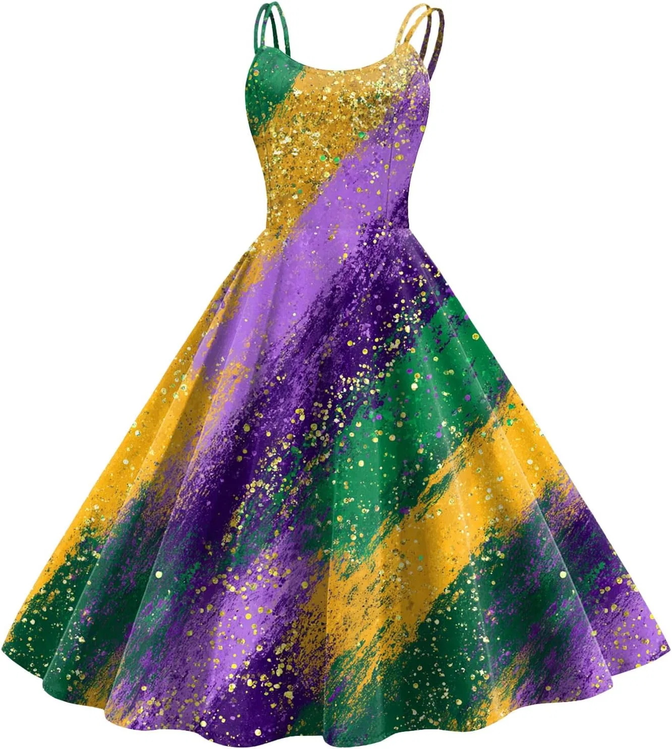 Женское платье-трапеция с длинным рукавом, с принтом, Carnival Dresses, фиолетовый