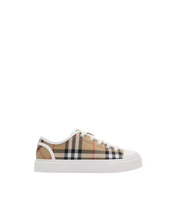Детские кроссовки для девочек с принтом Burberry, Sand Beige