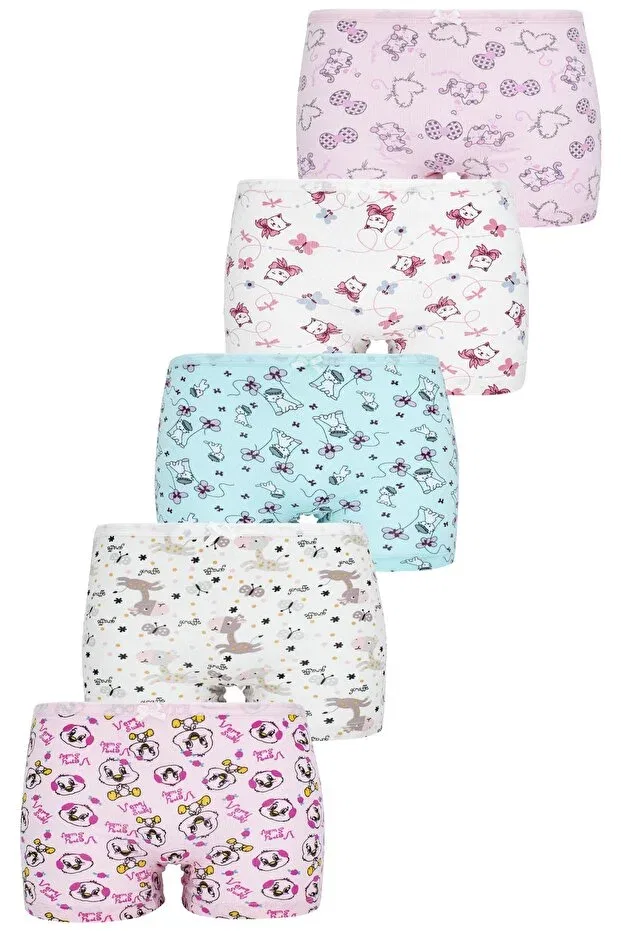 Детские боксеры для девочек с принтом 5 шт Biyokids, Colored