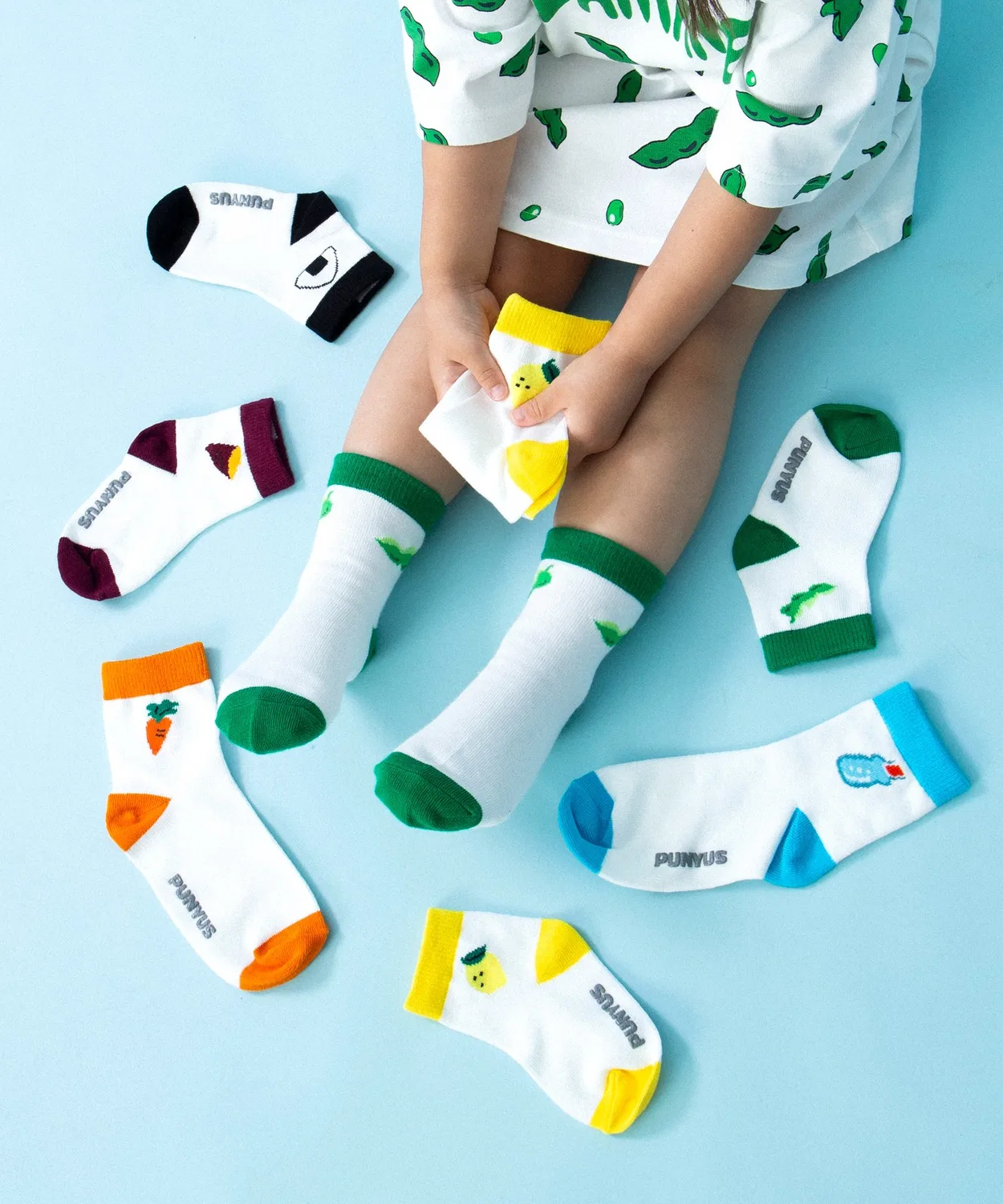 Детские носки с принтом Food, модель Food Socks PUNYUS, Orange — фото 2
