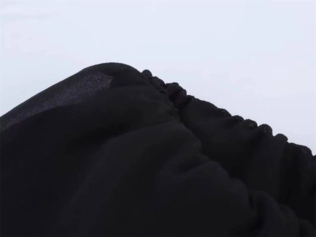 Женское офф-плеч миди-платье с плиссированным лифом A-line, Black — фото 2