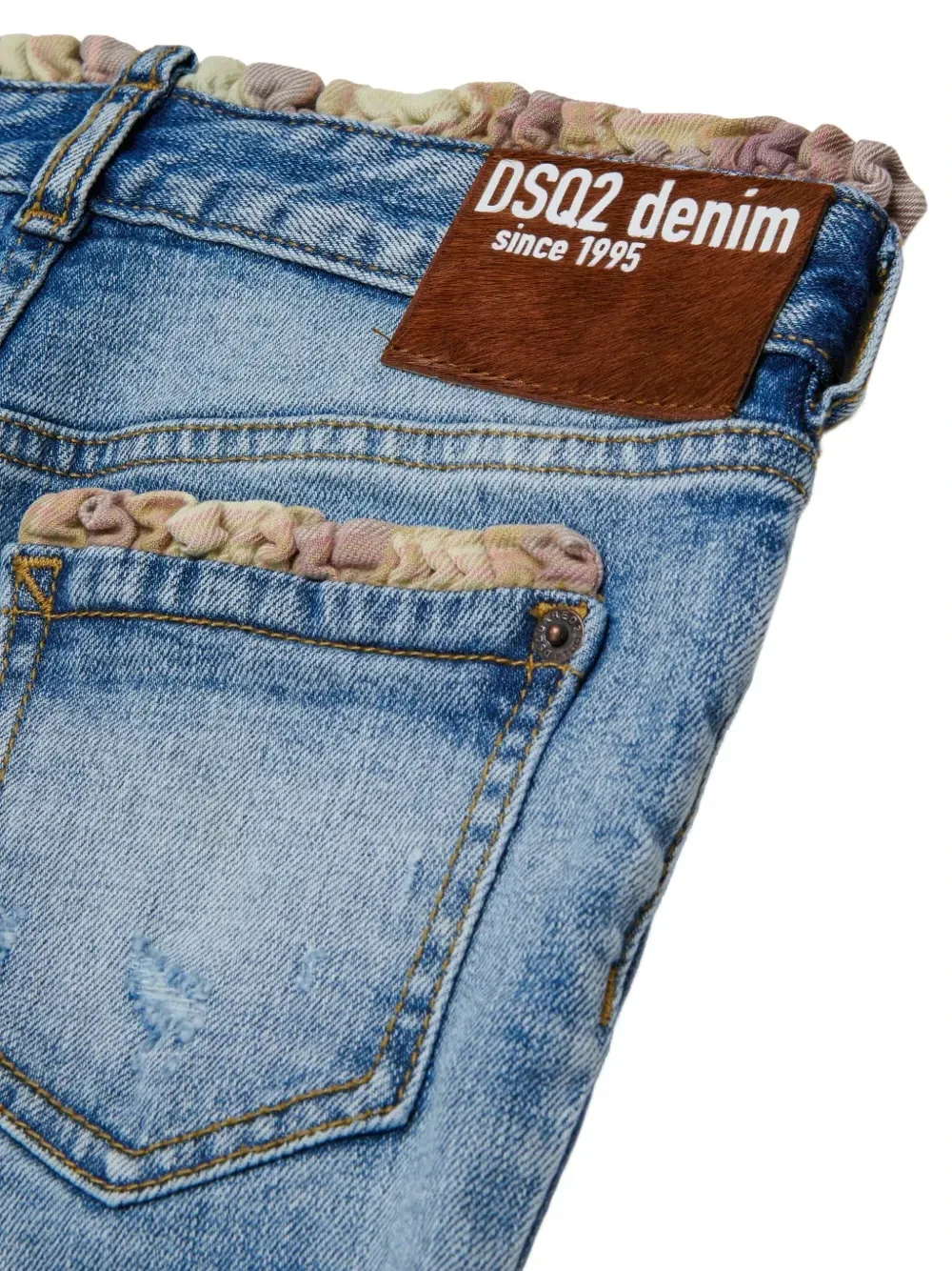 Джинсы с оборками Dsquared2 Kids, синий — фото 3
