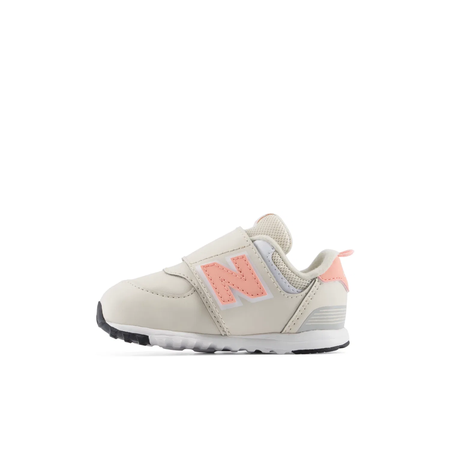 Детские кроссовки New Balance 574 New-B Hook & Loop с застежкой-велкро, Linen With Pink Lemonade — фото 3