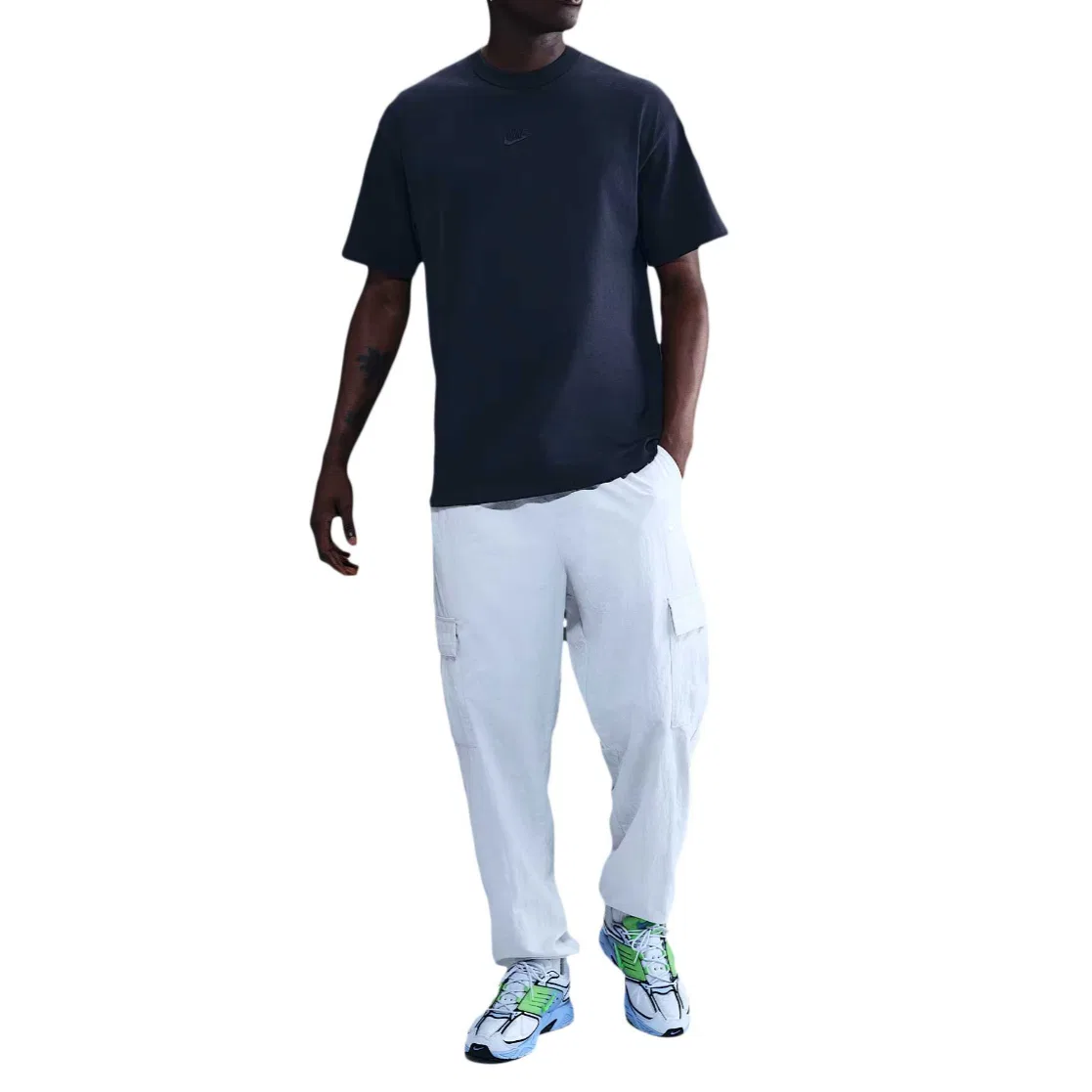 Мужская футболка с круглым вырезом, средняя посадка, Blue Black, Nike