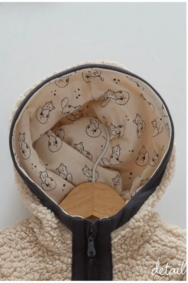 Детское для девочек куртка-бомбер с капюшоном Caramell, Beige — фото 2