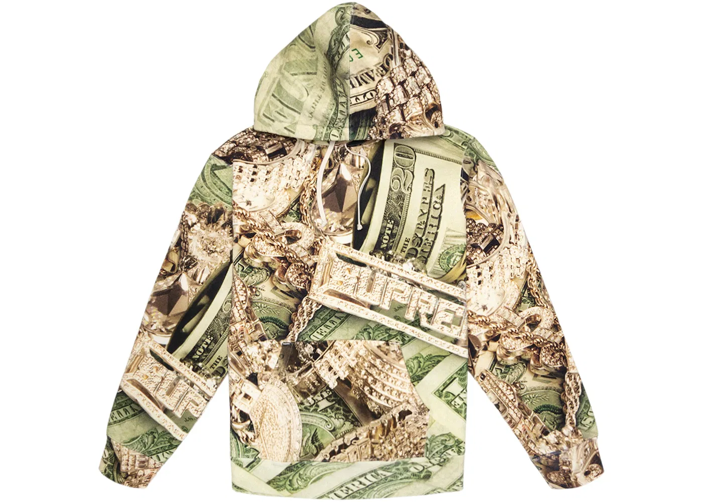 Мужской худи с принтом Bling Supreme, Green