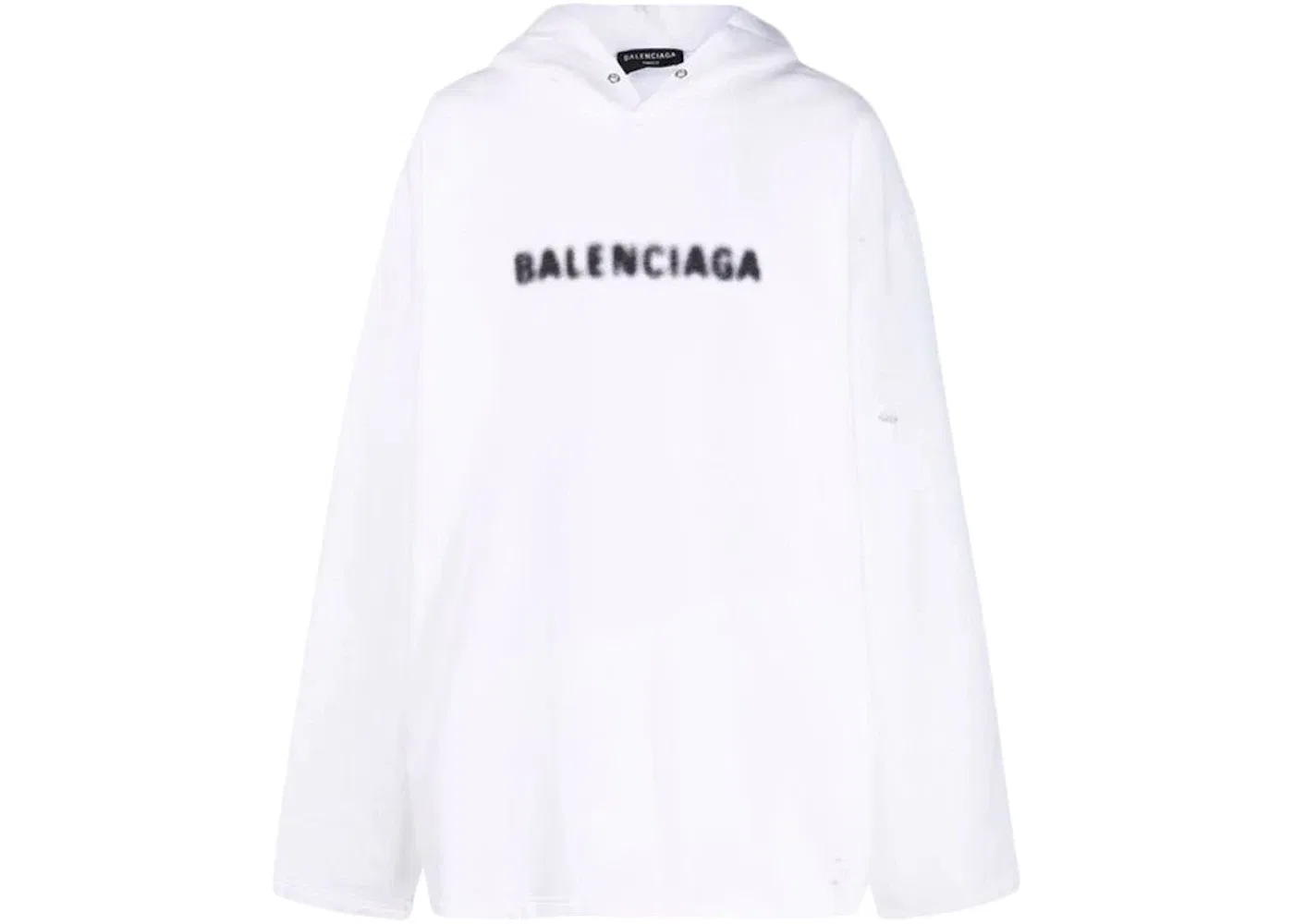 Мужской худи с принтом Blurry Logo Balenciaga, White