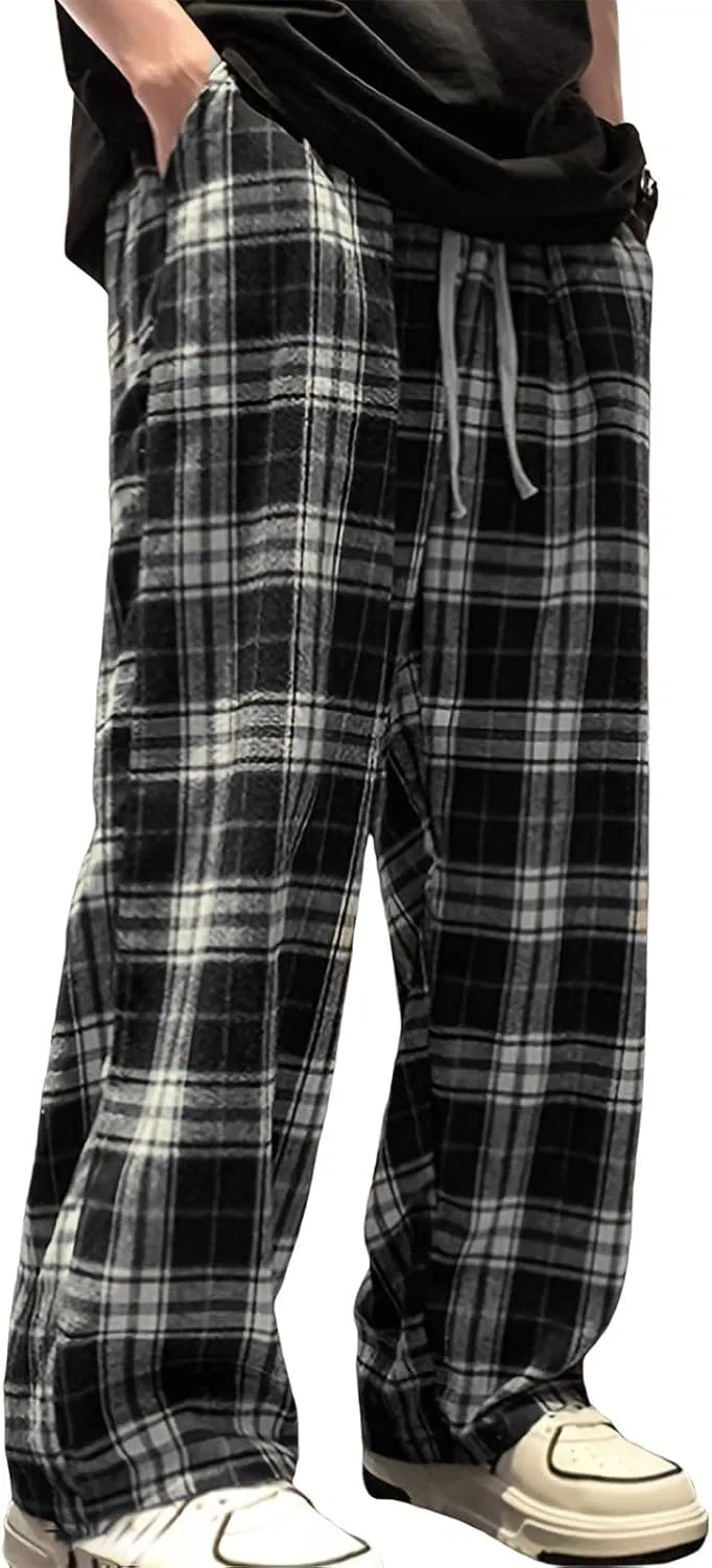 Мужские хлопковые брюки с принтом Classic Plaid, чёрный