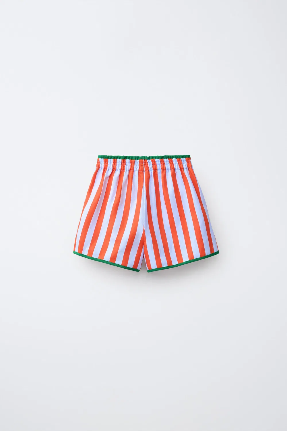 Полосатые бермудские шорты с контрастной отделкой ZARA, Red — фото 2