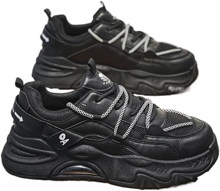 

Мужские повседневные спортивные кроссовки FmShi - новинка весна/осень 2024 года, низкие, на шнуровке, водонепроницаемые - для походов, активного отдыха и повседневной носки, черный