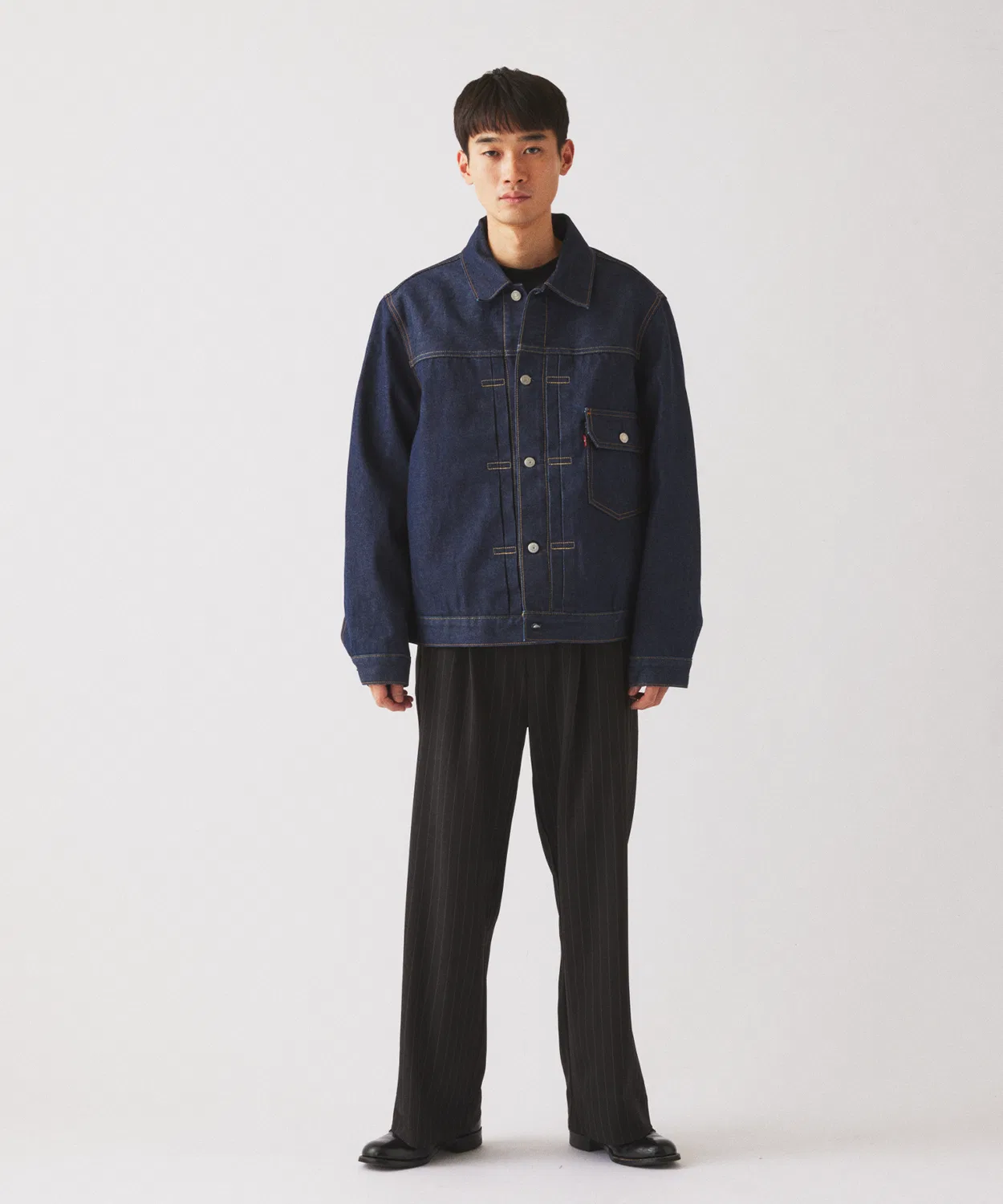 Мужская джинсовая куртка с принтом TYPE1 Trucker Blanket Lining Levi's, Navy — фото 2