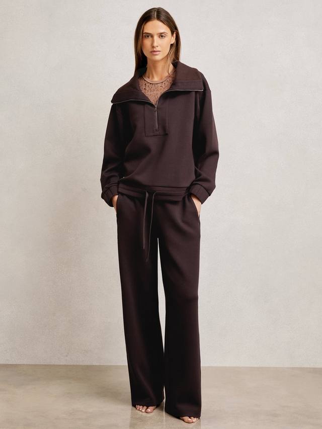 

Полузастегивающийся свитер из хлопкового микса с высоким воротником Reiss