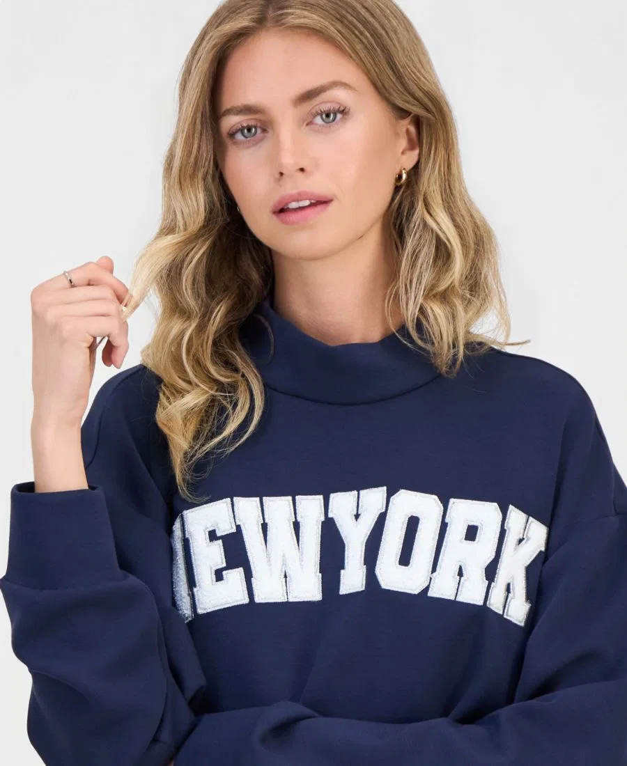 Комплект из свитшота с высоким воротом и спортивных брюк FVR DRM, Navy New York — фото 3
