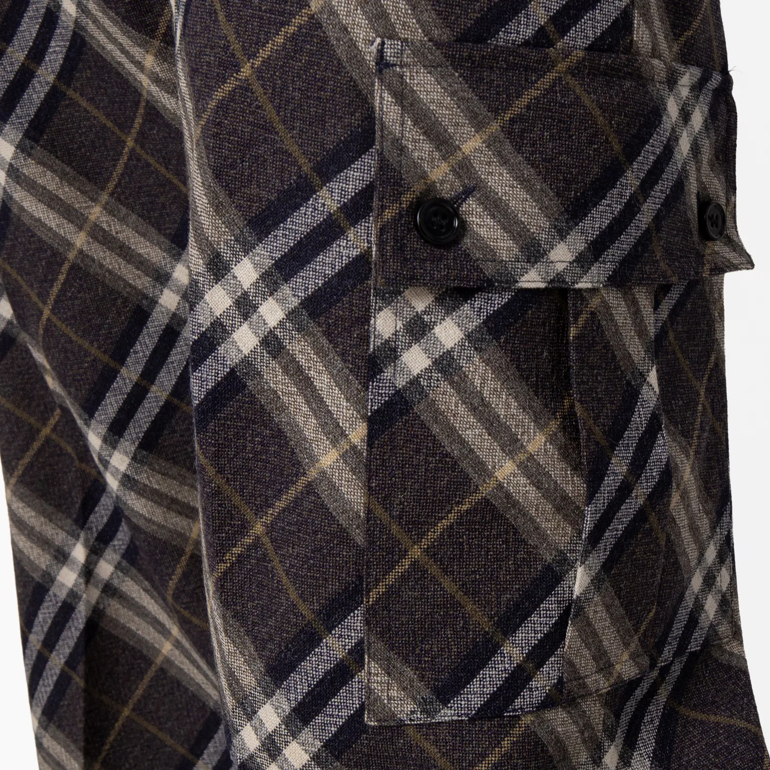 Брюки классические из шерсти Check Wool Tailored Trousers Burberry, Indigo Ip Check — фото 2