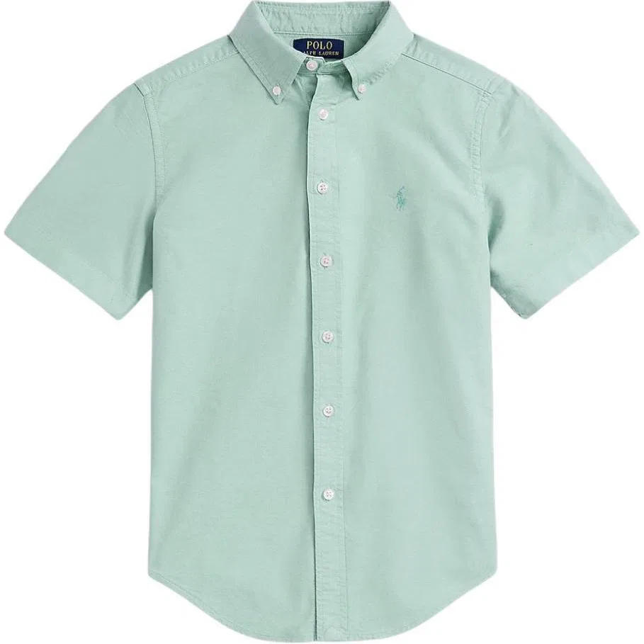 Детская рубашка повседневная с коротким рукавом Polo Ralph Lauren, Faded Mint Green