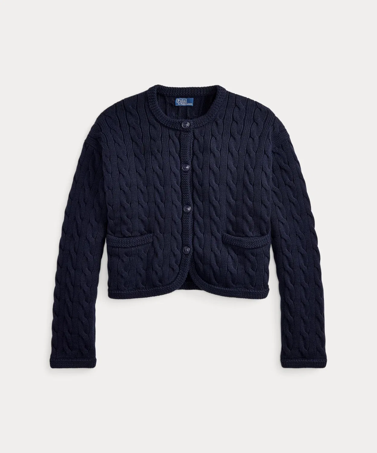 Женский кардиган из хлопкового твида с длинным рукавомPOLO RALPH LAUREN, Blue — фото 2