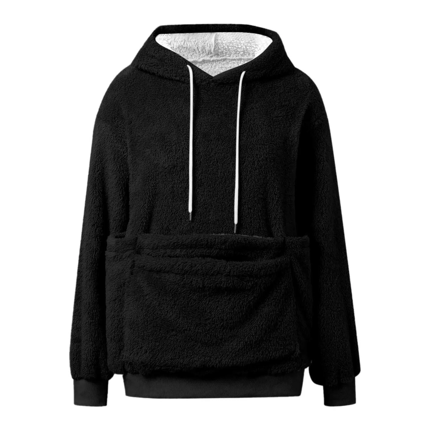 Женское худи с карманом-кенгуру Cat Hoodie, Z41 Black — фото 3