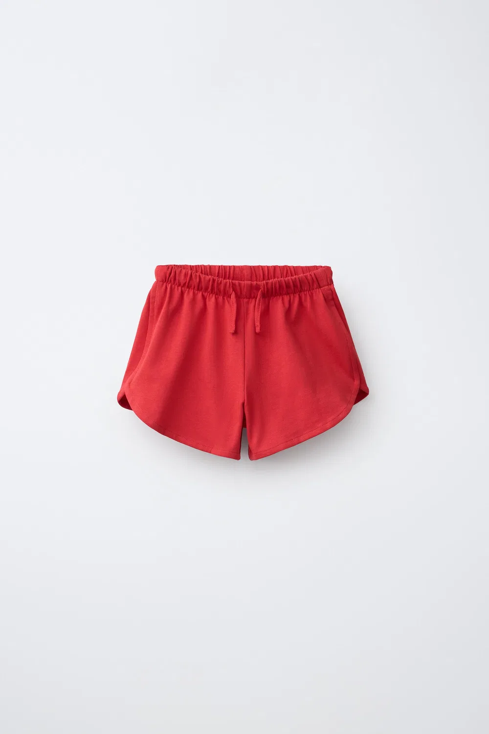 Однотонные плотные трикотажные шорты-бермуды ZARA, Red