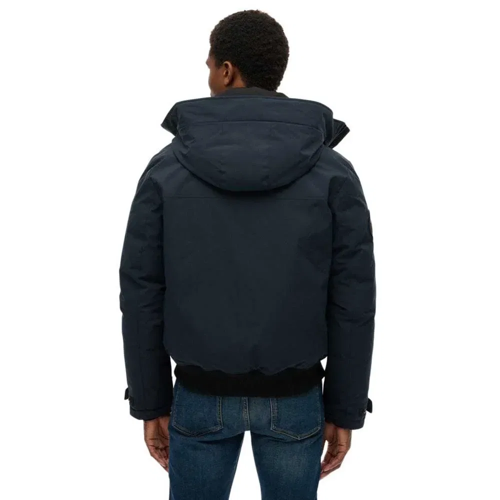 Женская куртка-бомбер с капюшоном City Padded Superdry, Blue — фото 2