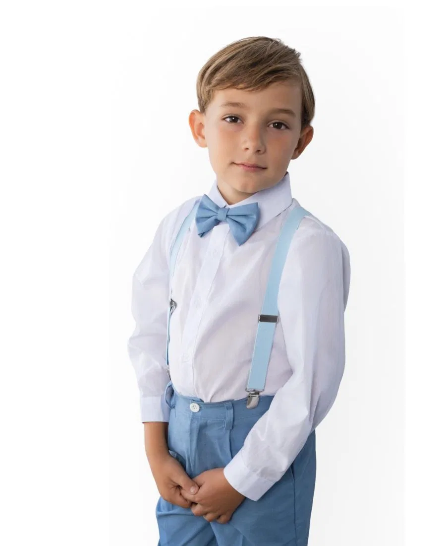 Детский костюм для мальчиков 4-предметный Barn Safari Peanut Butter Collection, Powder Blue — фото 3