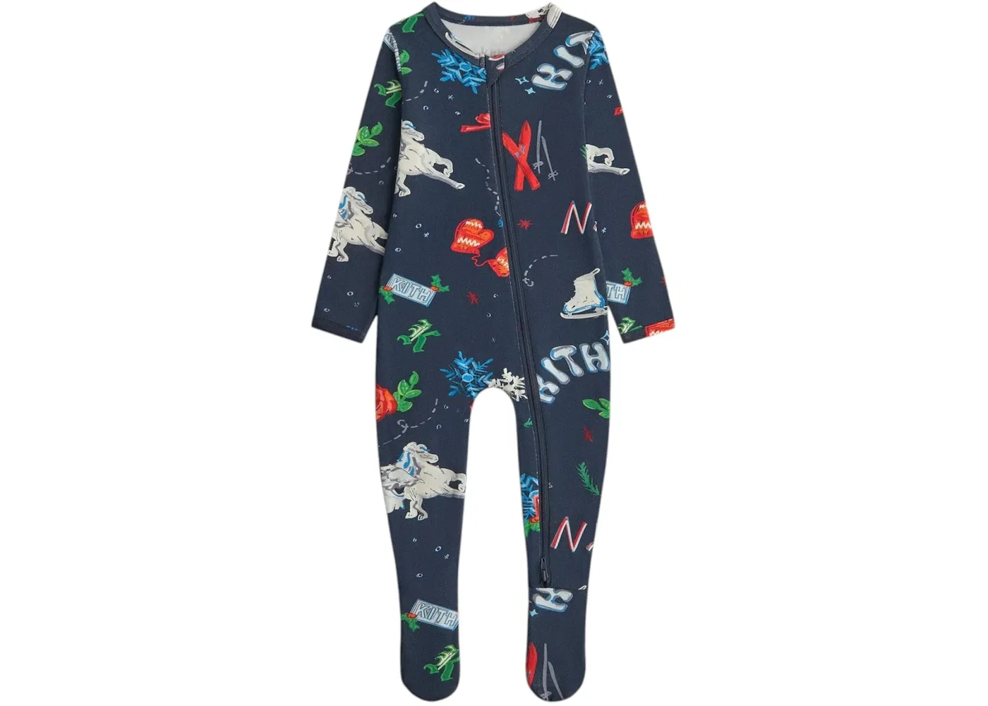 Детский комбинезон с принтом Kith Kithmas Baby Printed Coverall, Nocturnal