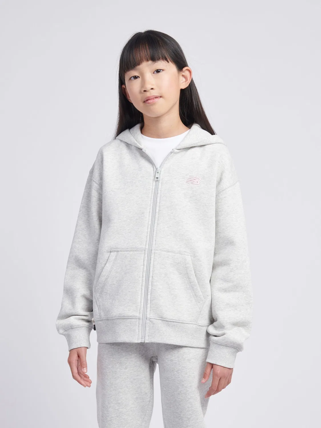 Толстовка на молнии с капюшоном Brush Back New Balance, серая