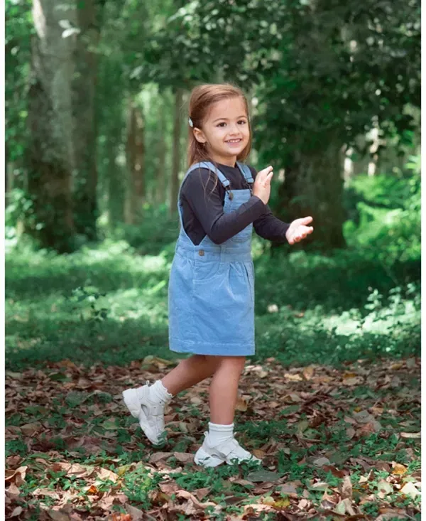 Детское платье-сарафан из вельвета без рукавов Forget-Me-Not Corduroy Overall Dress Dotty Dungarees, Forget-Me-Not Blue — фото 3