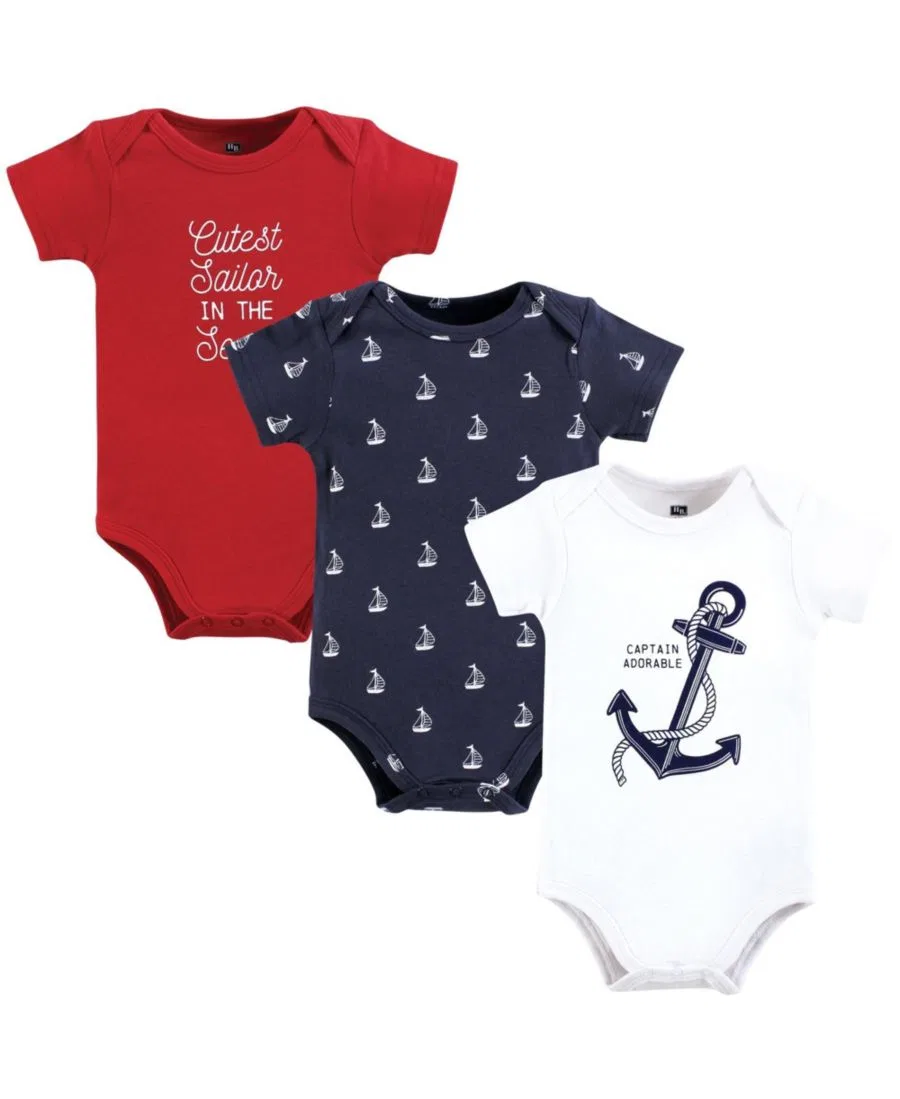 Комплект боди-комбинезонов Essential Cotton, модель Hudson Baby, Nautical Anchor