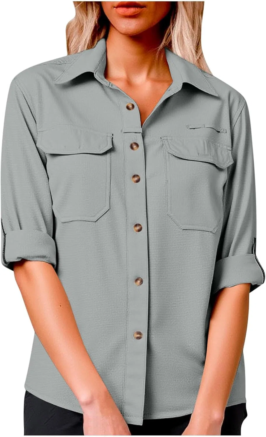 Женская солнцезащитная рубашка с длинным рукавом Safari, Gray