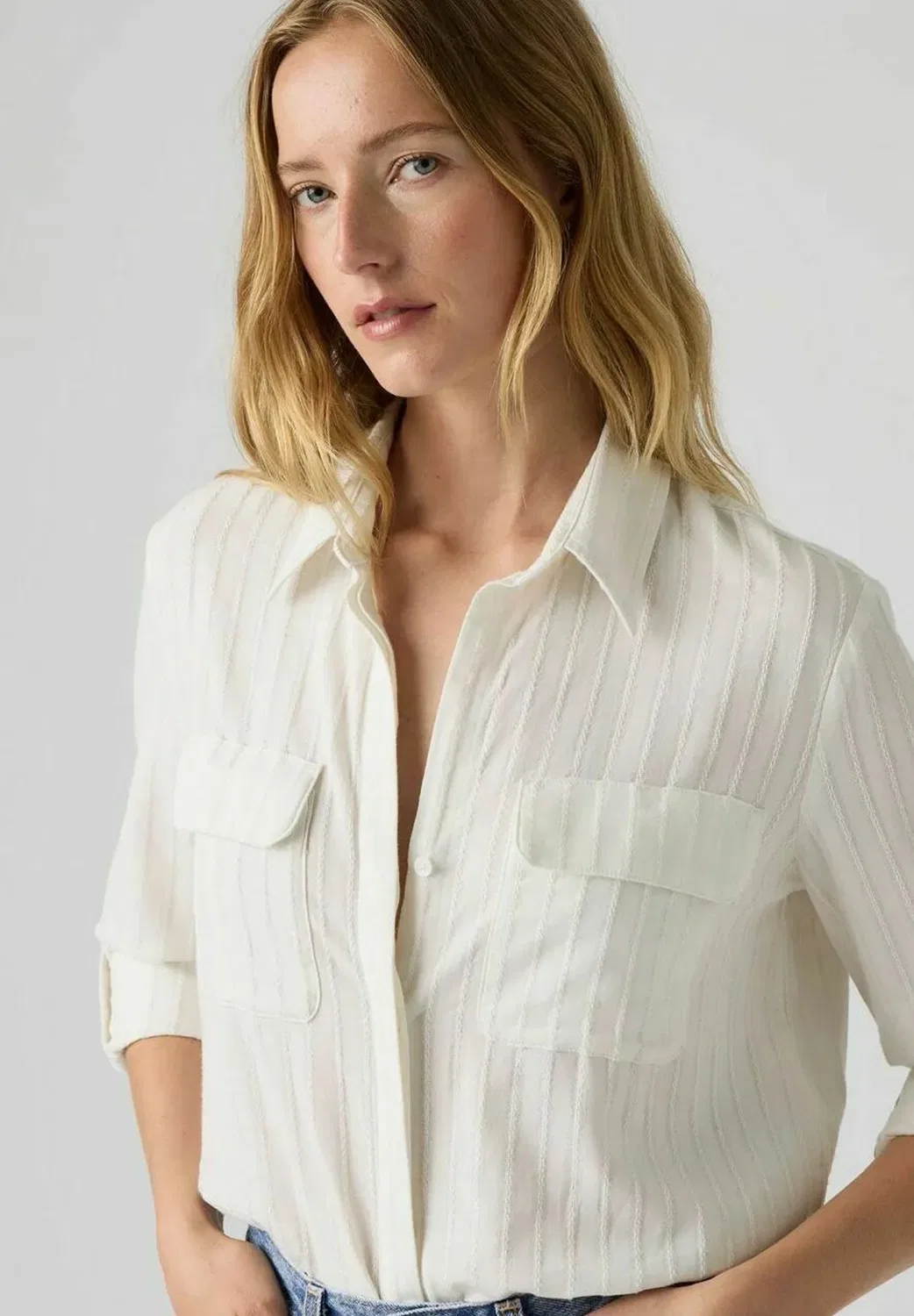 Camicie donna levis 005nj 0018 elaine utility shirt cloud dancer - button-down blouse Levi'S, Beige — фото 3