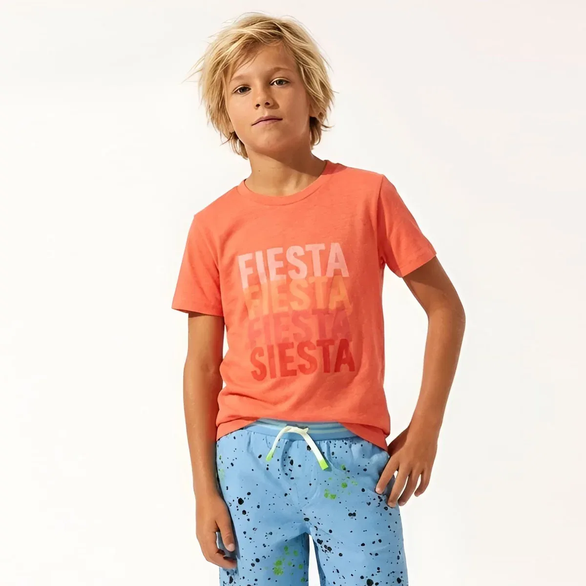 Детская футболка для мальчиков с принтом Fiesta Siesta Tee Rockets of Awesome, Orange — фото 2