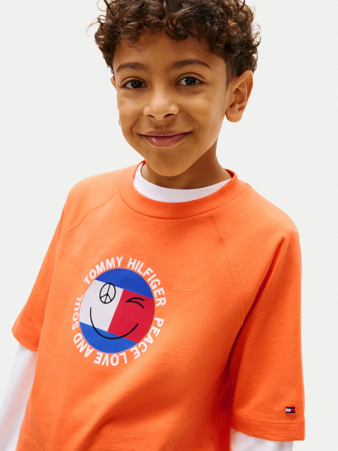 Футболка стандартного кроя для мальчика Smiley Flag Tommy Hilfiger, оранжевый — фото 4