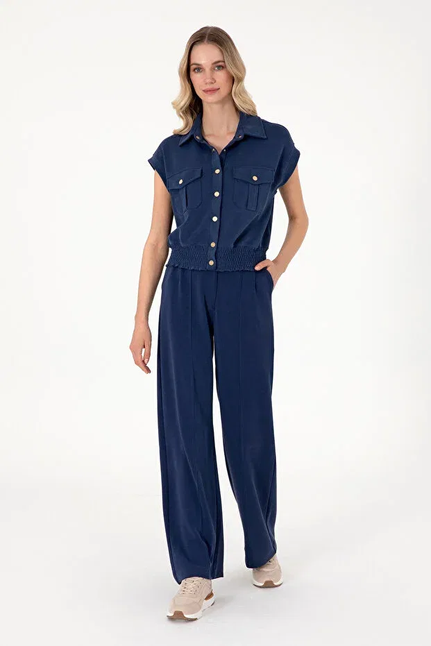Женские широкие трикотажные брюки свободного кроя U.S. Polo Assn., Navy Blue
