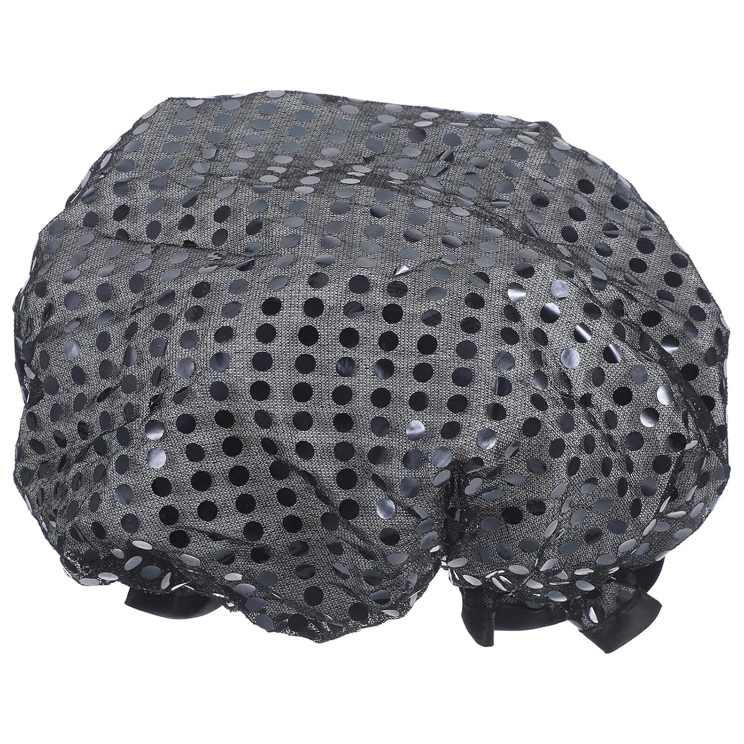 Двухслойная многоразовая шапочка для душа PEVA, DECHOUS, 24 x 24 x 2 см, Черный