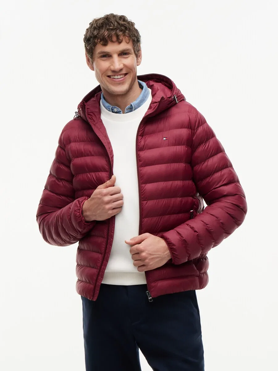 Куртка TOMMY HILFIGER межсезонья бордового цвета — фото 2