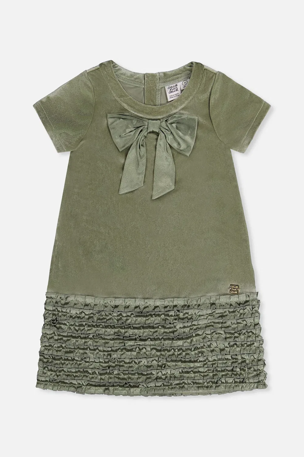 Детское платье-трапеция с бантом Christmas Couture Deux par Deux, Greyish Green