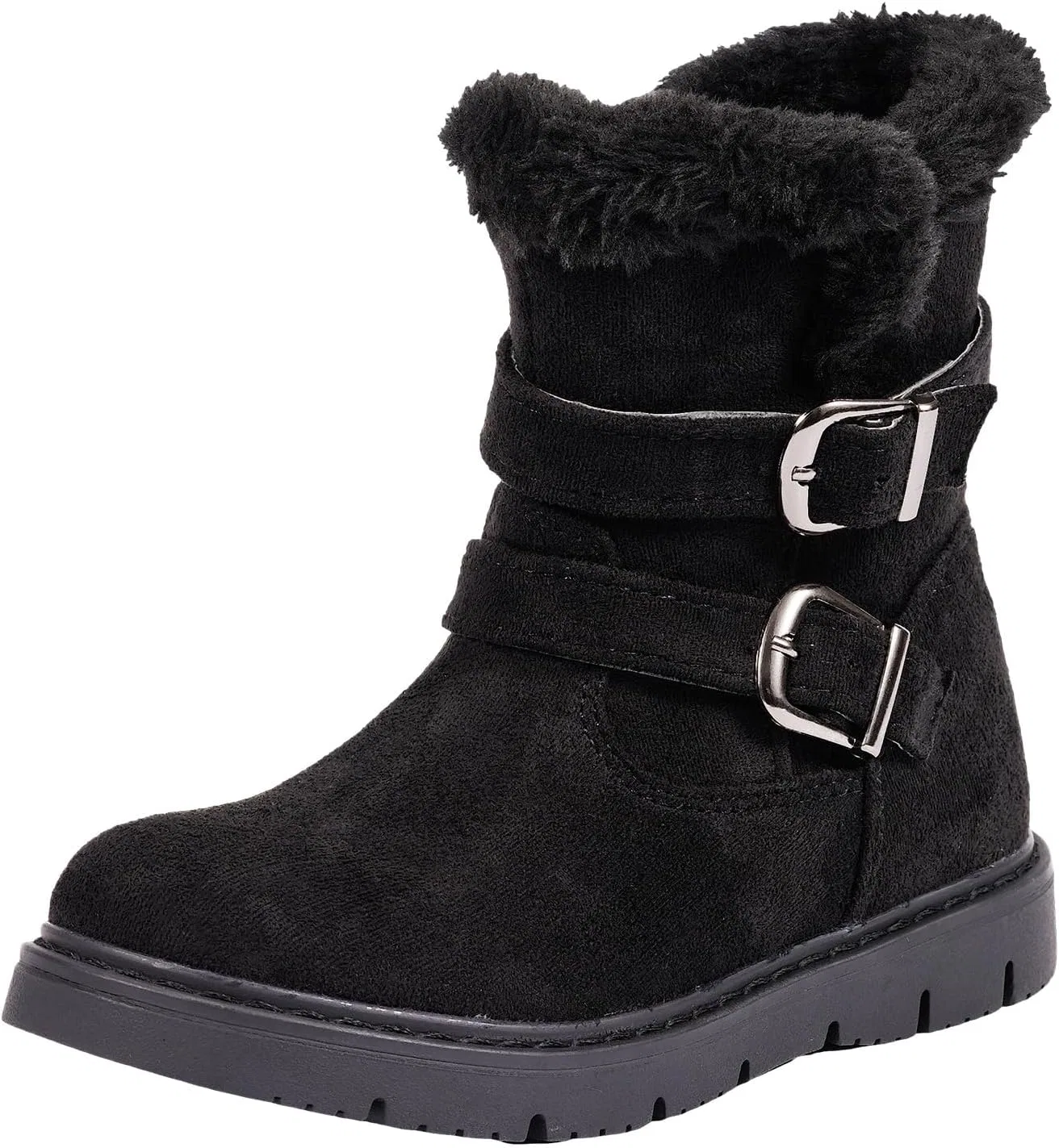 Детские зимние ботинки для девочек с искусственным мехом TZJS, Black