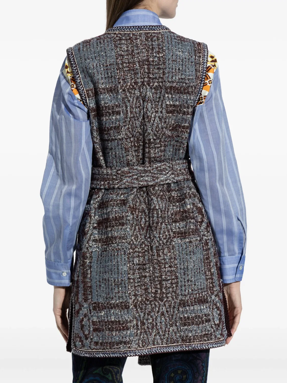 Жаккардовый жилет с узором ETRO, синий — фото 3