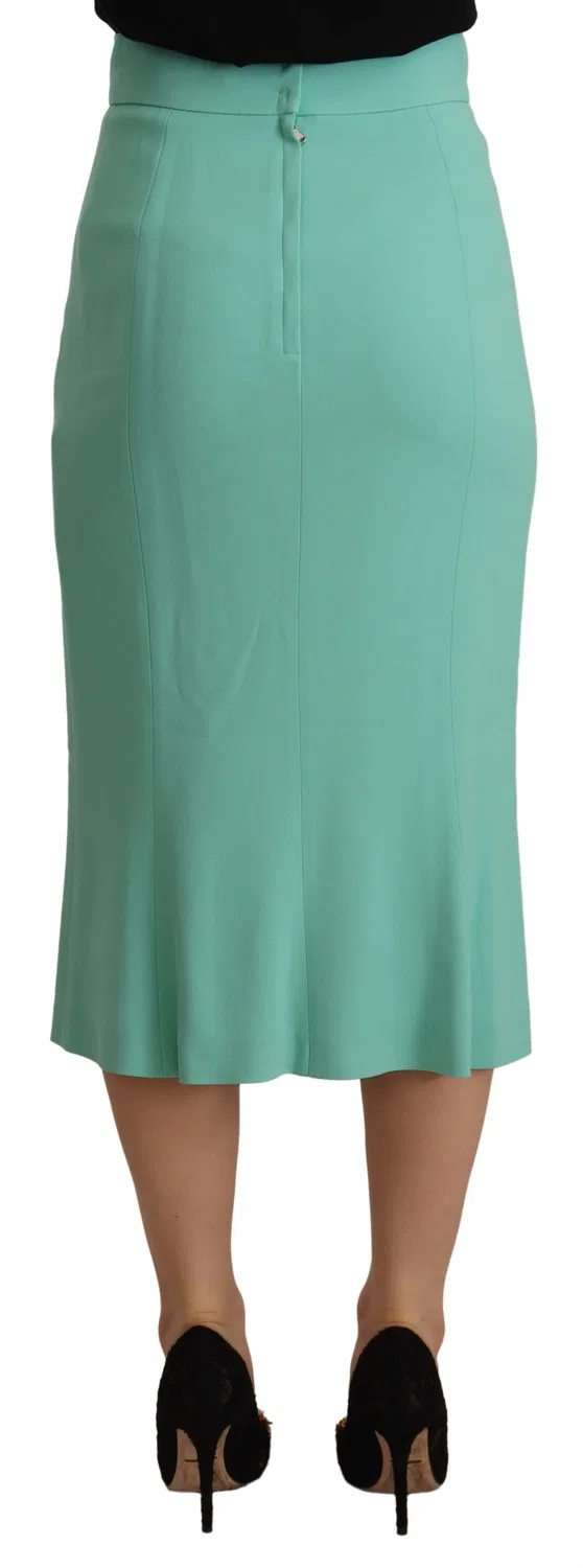Женская юбка-карандаш миди с логотипом Pencil Cut Midi Dolce & Gabbana, Green — фото 4