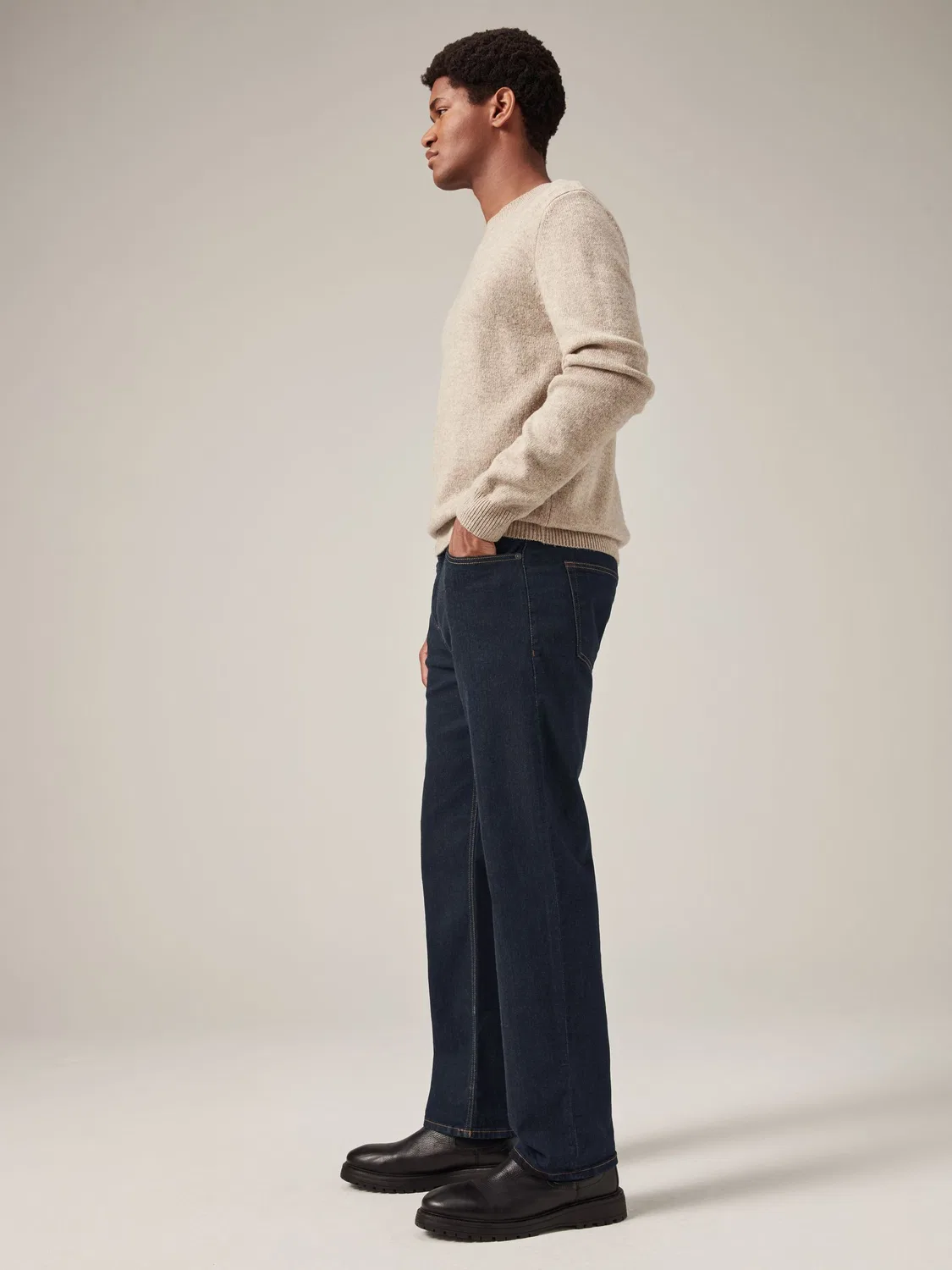 Джинсы прямого кроя, модель Classic Stretch Next, Blue Indigo Rinse — фото 3