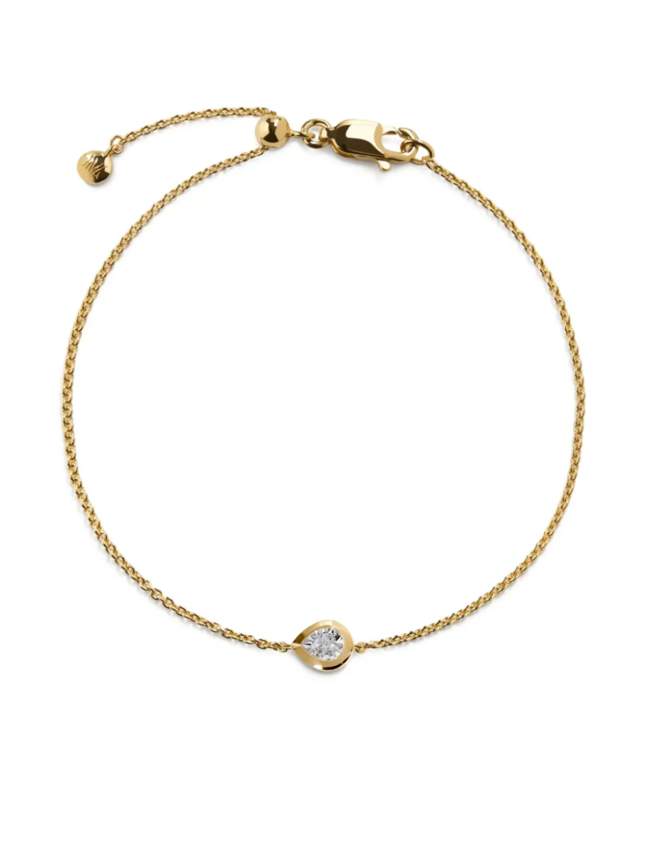 

Monica Vinader браслет Pear Diamond, золотой