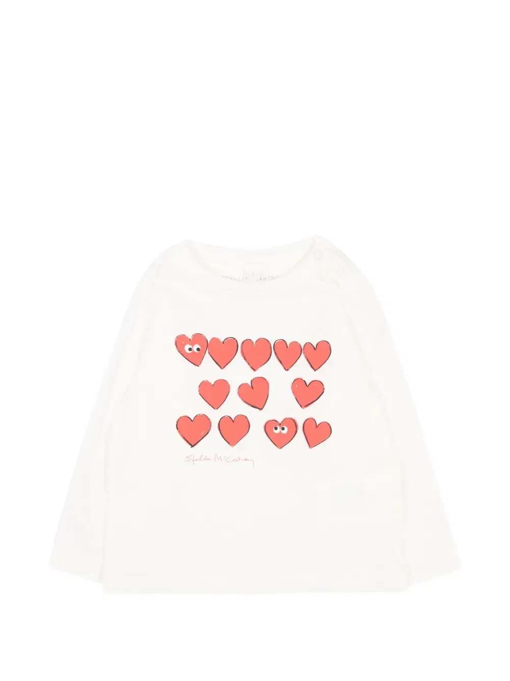 Футболка с длинными рукавами с принтом в виде сердца Stella Mccartney Kids, белый