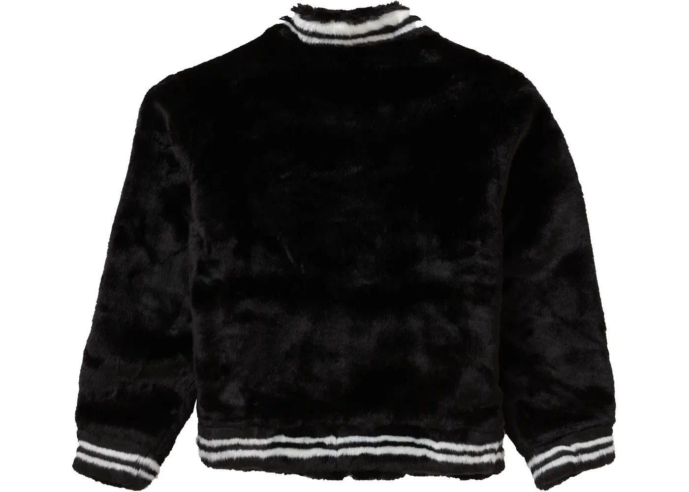Мужская куртка-бомбер с искусственным мехом Supreme Varsity Jacket, Black — фото 2
